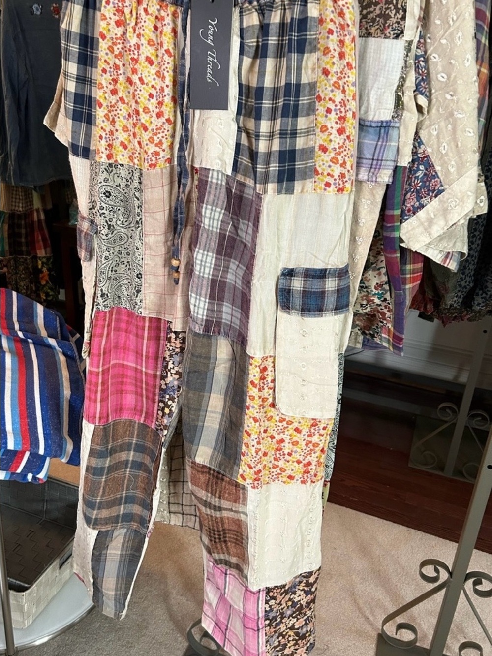 Young Threads Patchwork Pants Beige Multi - Picture 4 of 4